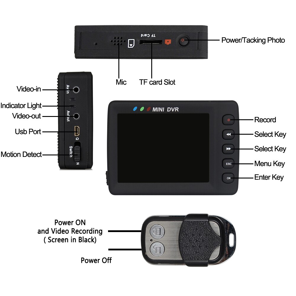 KS-750A HD 480P 캠 비디오 레코더 감시 보안 휴대용 DVR HD 포켓 DVR 비디오 레코더